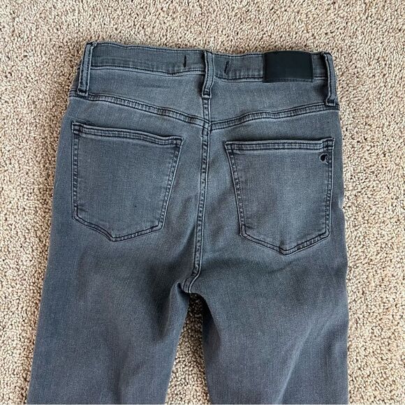 Madewell Gray 10" High Rise Fray Raw Hem Stretch Skinny Jeans 26 - Picture 6 of 8